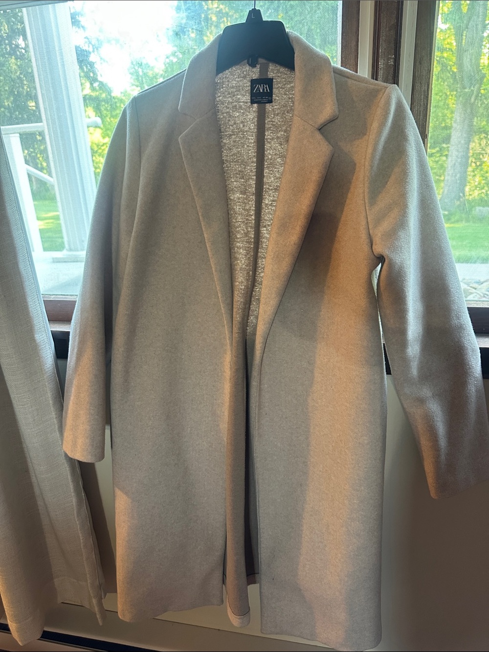 Zara Taupe Open-Front Trench Coat